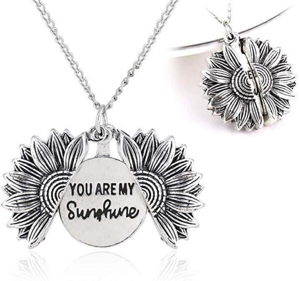 You Are My Sunshine Sunflower Necklace Women Men - Image 7