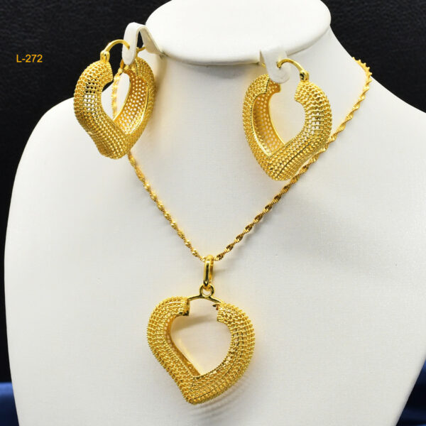 Alluvial Gold Twisted Geometric Necklace Earrings European And American - Image 10