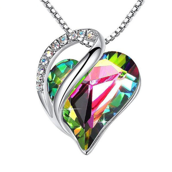 925 Sliver Heart Shaped Geometric Necklace Jewelry Women's Clavicle Chain Valentine's Mothers Day Gift - Image 6