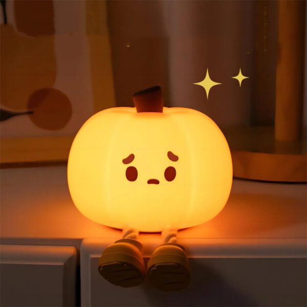 Home Decor Halloween Pumpkin Night Light Cute Soft Silicone Lamp Touch  Dimmable Rechargeable Bedside Decor Light Kids Gifts Halloween Decorations - Image 4