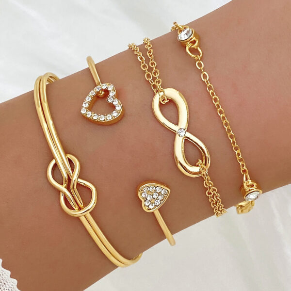 Alloy Love Knot Bracelet Suit - Image 6