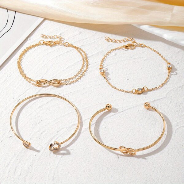 Alloy Love Knot Bracelet Suit - Image 3