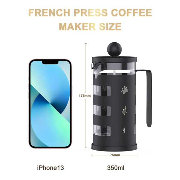 RAINBEAN  French Press Coffee Maker Easy Cleaning Cafeteria, Heat Resistant Borosilicate Glass - Image 9