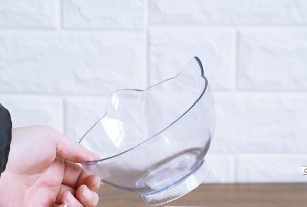 New Inclined Food Cat Ear Oblique Mouth Transparent Single Pet Bowl - Image 10