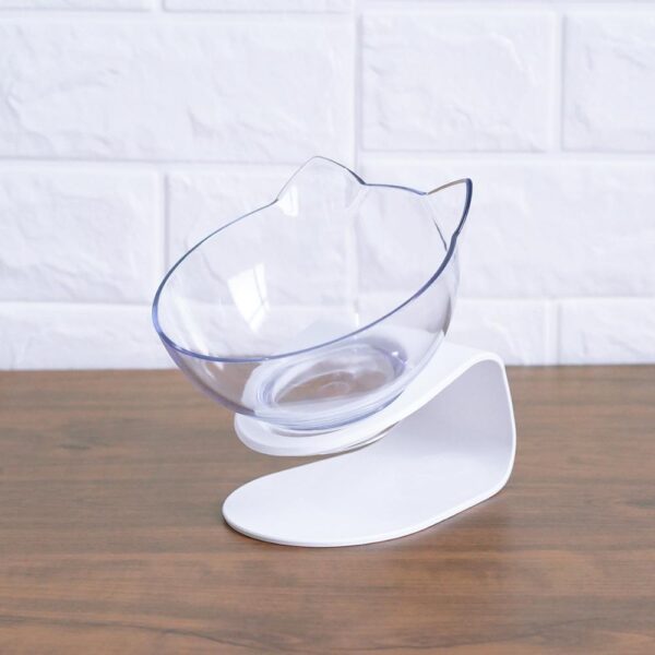 New Inclined Food Cat Ear Oblique Mouth Transparent Single Pet Bowl - Image 4