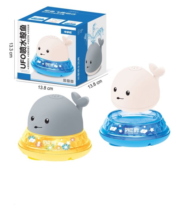 Baby Cute Cartoon Whale Floating Spraying Water Bath Toys With Light Music LED Light Baby Toys - Image 2