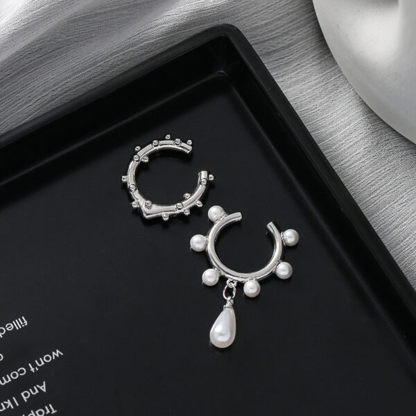 S925 Silver Two-piece Water Drop Pearl Ear Clip - Image 6