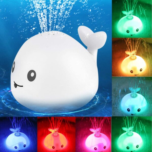 New Baby Bathroom Bath Electric Induction Whale Spray Small Toy - Image 3