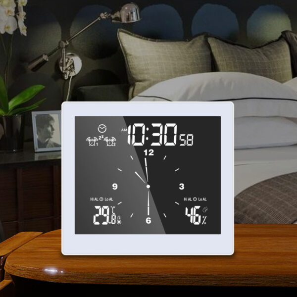 LCD Wall Clock Waterproof Bathroom Countdown Temperature Humidity Display Digital Clock Snooze Function Alarm Clock - Image 6