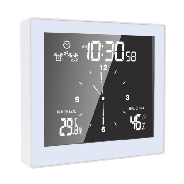 LCD Wall Clock Waterproof Bathroom Countdown Temperature Humidity Display Digital Clock Snooze Function Alarm Clock - Image 4