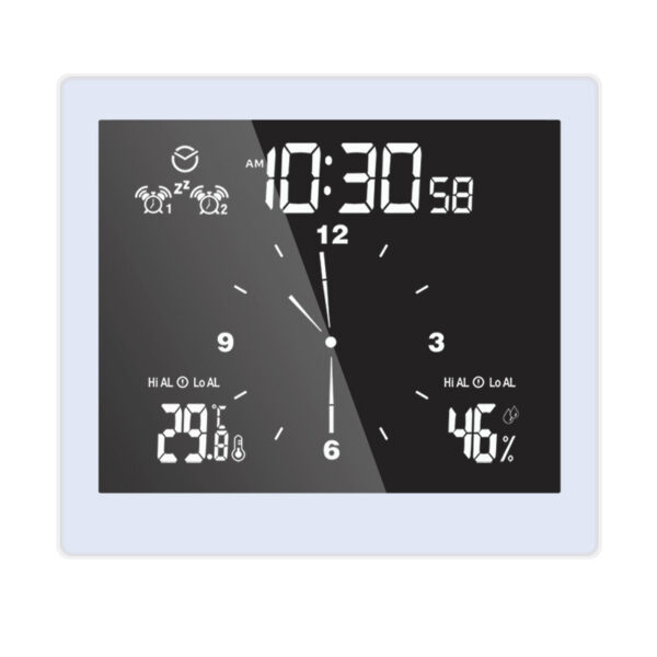 LCD Wall Clock Waterproof Bathroom Countdown Temperature Humidity Display Digital Clock Snooze Function Alarm Clock - Image 7