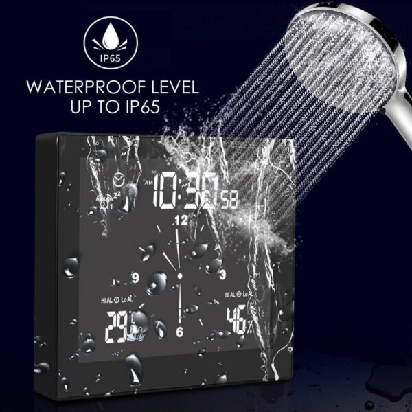 LCD Wall Clock Waterproof Bathroom Countdown Temperature Humidity Display Digital Clock Snooze Function Alarm Clock - Image 2