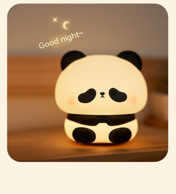 Panda LED Night Light Cute Silicone Night Light USB Rechargeable Touch Night Lamp Bedroom Timing Lamp Decoration Children's Gift Home Decor - Image 3