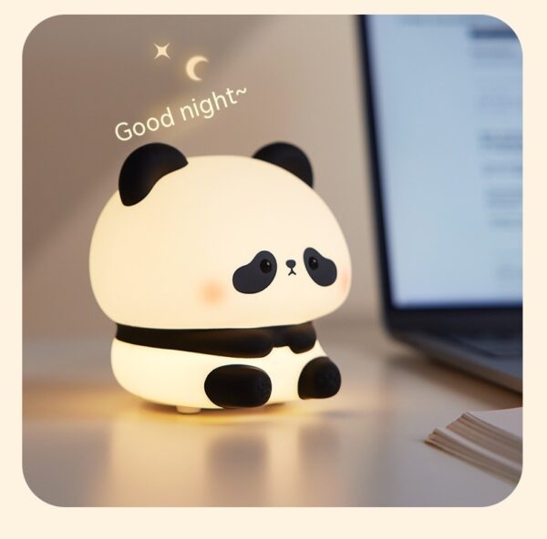 Panda LED Night Light Cute Silicone Night Light USB Rechargeable Touch Night Lamp Bedroom Timing Lamp Decoration Children's Gift Home Decor - Image 5