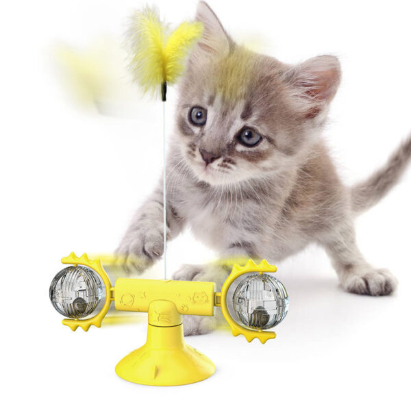 Cat Rotating Windmill Multi-Function Toys Itch Scratching Device Teeth Shining Toy - Image 10