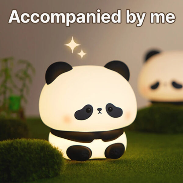 Panda LED Night Light Cute Silicone Night Light USB Rechargeable Touch Night Lamp Bedroom Timing Lamp Decoration Children's Gift Home Decor - Image 9