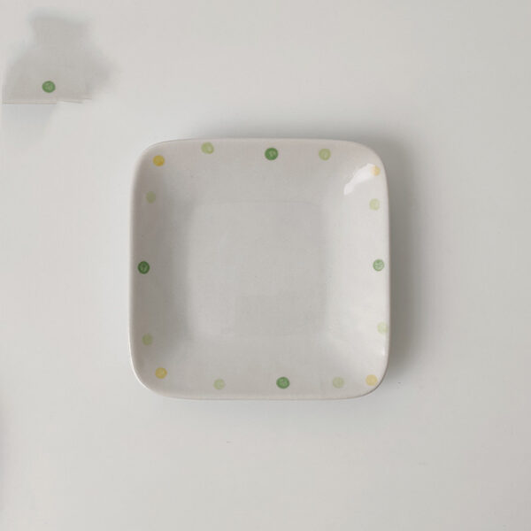 Dot Ceramic Plate Set Small Breakfast Plate Dessert Plate Flavor Plate Oval Plate - Image 5