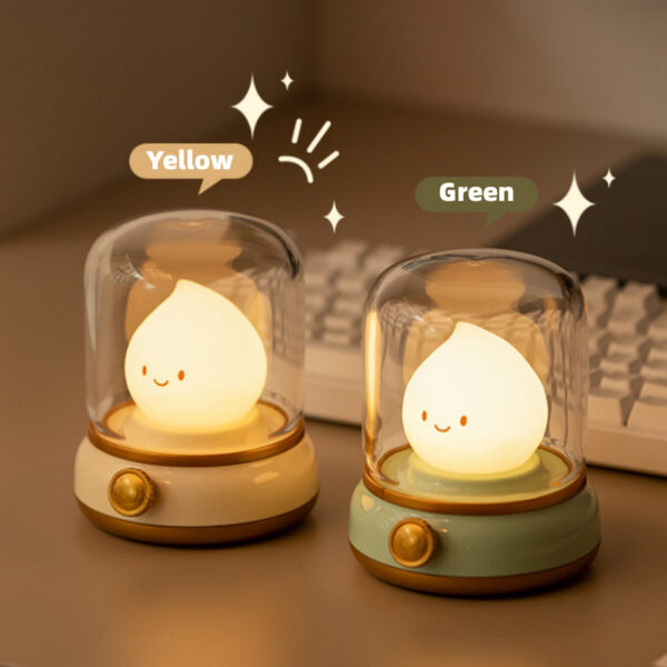 Retro Small Night Lamp Bedroom Mini Desktop LED Cute Night Lamp Creative USB Rechargeable Portable Cartoon Table Lamp For Coffee Bar Hotel Bedroom Home Decor