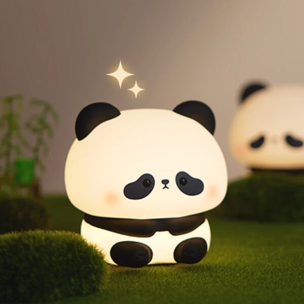 Panda LED Night Light Cute Silicone Night Light USB Rechargeable Touch Night Lamp Bedroom Timing Lamp Decoration Children's Gift Home Decor - Image 4