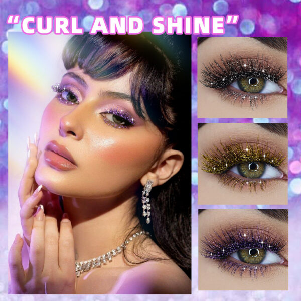 Violet Glitter Lash Mascara Diamond Mascara Thick Shiny Eyelash Curling Extension Makeup Waterproof Fast Dry Sequins Eye Black - Image 7