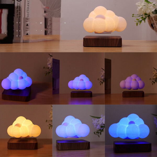 Novelty Night Light Magnetic Levitation Cloud Lamp Creativity Floating 3D Print Bulb Desk Decoration Birthday Gift - Image 4