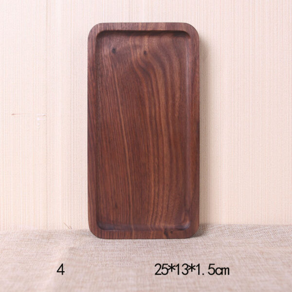 Japanese Style Wooden Black Walnut Rectangular Dinner Plate - Image 8