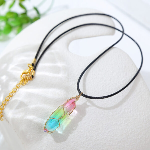 Women's Transparent Geometric Diamond Crystal Necklace - Image 8