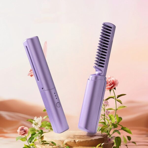 Professional Wireless Hair Straightener Curler Comb Fast Heating Negative Ion Straightening Curling Brush Hair Styling Tools - Image 6