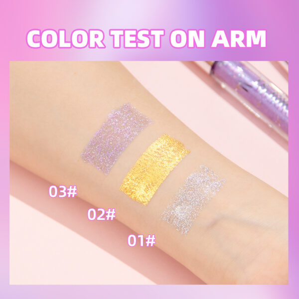 Violet Glitter Lash Mascara Diamond Mascara Thick Shiny Eyelash Curling Extension Makeup Waterproof Fast Dry Sequins Eye Black - Image 3