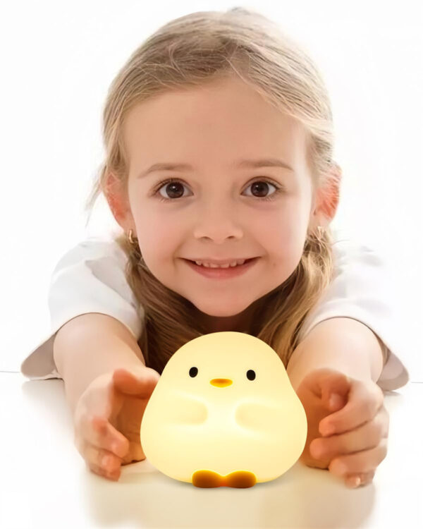 Cute Duck LED Night Lamp Cartoon Silicone USB Rechargeable Sleeping Light Touch Sensor Timing Bedroom Bedside Lamp For Kid Gift Home Decor - Image 3