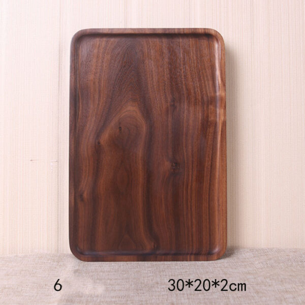 Japanese Style Wooden Black Walnut Rectangular Dinner Plate - Image 2