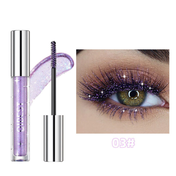 Violet Glitter Lash Mascara Diamond Mascara Thick Shiny Eyelash Curling Extension Makeup Waterproof Fast Dry Sequins Eye Black - Image 5