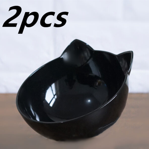 New Inclined Food Cat Ear Oblique Mouth Transparent Single Pet Bowl - Image 3