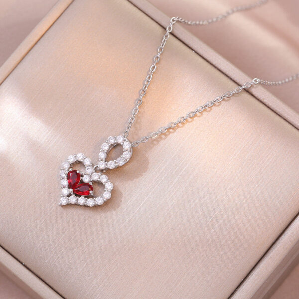 Exquisite Luxury Rhinestone Crystal Heart Pendants Necklaces For Women Party Jewelry Gifts Fashion Jewelry - Image 4