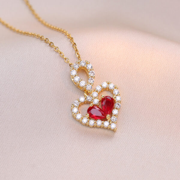 Exquisite Luxury Rhinestone Crystal Heart Pendants Necklaces For Women Party Jewelry Gifts Fashion Jewelry - Image 2