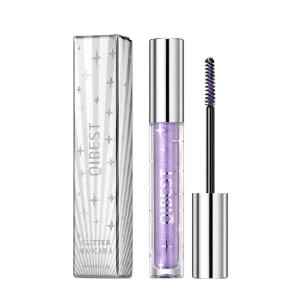 Violet Glitter Lash Mascara Diamond Mascara Thick Shiny Eyelash Curling Extension Makeup Waterproof Fast Dry Sequins Eye Black - Image 4