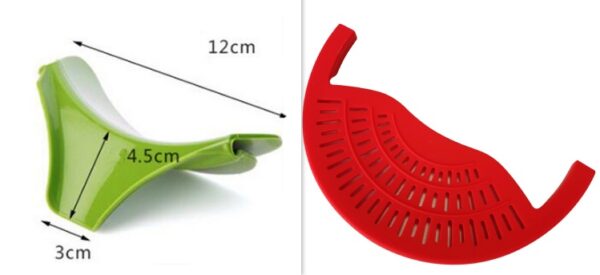 Food Oil Drainer Silicone Pot Pan Bowl Funnel Strainer - Image 3