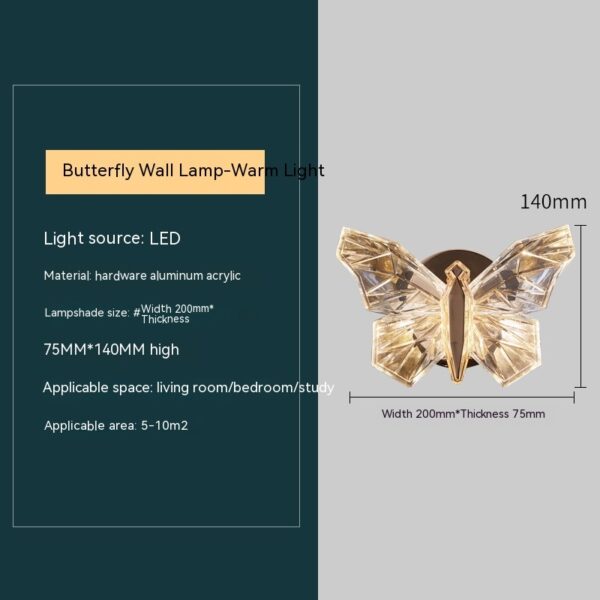 Butterfly Bedroom Decorative Lamp Wall Lamp - Image 5