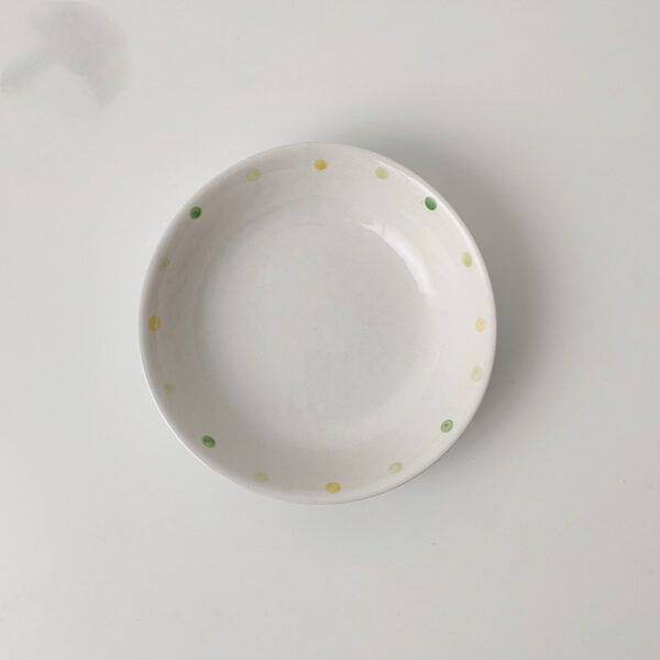 Dot Ceramic Plate Set Small Breakfast Plate Dessert Plate Flavor Plate Oval Plate - Image 9