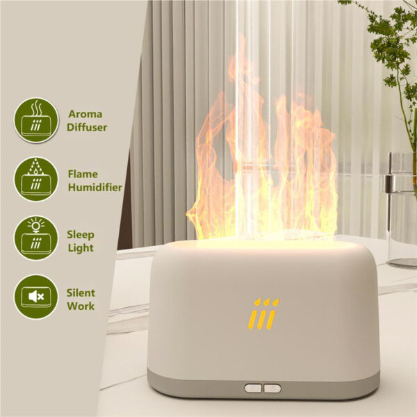 Flame Aroma Diffuser Air Humidifier Ultrasonic Cool Mist Maker Fogger Led Essential Oil Flame Lamp Difusor - Image 8