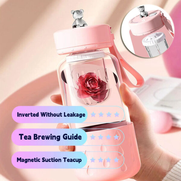 Tea Water Separation Magnetic Glass Water Cup Sealed Without Leakage Glass Tea Water Cup Infuser Tumbler Drinkware Water Bottle With Tea Filter