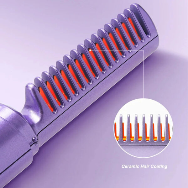 Professional Wireless Hair Straightener Curler Comb Fast Heating Negative Ion Straightening Curling Brush Hair Styling Tools - Image 4