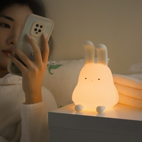 Cute Rabbit Mood Light Dimmable Led Soft Night Light For Baby Girlfriend Gift Children's Night Lights Kids Room Decor Led Lights - Image 6